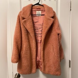 Zara Plush Pink Coat